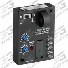DAYTON Adjustable Current Sensing Relay: Surface Mounted, 10 A Current Rating, 120V AC, Tab (MPN 15V827). Key specifications — Adjustment Method: Switch; Electrical Connection: Quick Connect Tabs; Monitored Parameters: Undercurrent; Mounting Style: Surface; Status Indicator: LED Indicator; Trip Point: 5 to 50 A; Trip Point Type: Adjustable; Brand: DAYTON.