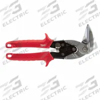 MILWAUKEE Aviation Snip: Left, 9 in Overall Lg, 4 in Cutting Lg, Steel, Plastic, Plastic (MPN 48-22-4511). Key specifications — attr308531: Plastic; attr308530: Steel; attr308532: Plastic; attr308533: No; attr308535: Cold Rolled Steel; attr308541: 18 ga (Cold Rolled Steel); attr308546: Left; attr324897: MILWAUKEE.