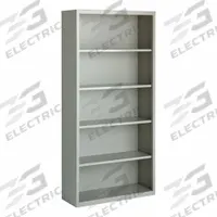 HIRSH Bookcase: Gray, Steel, 72 in Overall Ht, 34 1/2 in Overall Wd, 13 in Overall Dp, 5 Shelves (MPN 21997). Key specifications — Material: Steel; Brand: HIRSH; Color: Gray.