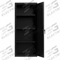 STRONG HOLD Cabinet: 30 in x 24 in x 72 in, Swing Handle & Keyed Lock/Padlock Hasp, Shelves, Black (MPN 2.66-1D-243-P). Key specifications — Cabinet Color: Black; Method of Construction: Welded; Assembled: Assembled; Mobility: Mobile; Adjustable Shelves: Adjustable; Cabinet Material: Steel; Brand: STRONG HOLD; Lock Type: Keyed Lock.