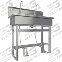SANI-LAV Wash Station: 45 in Overall Ht, 37 in Bowl Lg, 8 in Bowl Dp, 2 gpm Flow Rate, 16 ga (MPN 54FSL). Key specifications — Includes Side Splash: Side Splash Not Included; Brand: SANI-LAV.