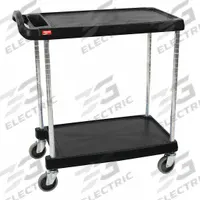 Laboratory Utility Cart: 31 1/2 in Overall Lg, 18 3/8 in Overall Wd, 35 1/2 in Overall Ht, Polymer (MPN GRMY1627-24BL). Key specifications — Brand: INSTOCK; Product Type: Lab Cart; Includes: (2) Shelves; Cart Material: Polymer.