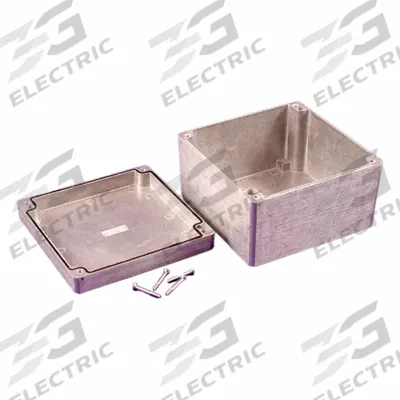 HAMMOND Enclosure: Die-Cast Aluminum, 6 in x 6 in x 4 in, NEMA 1/12/13/4/4X, Solid Cover - Aluminum Enclosures