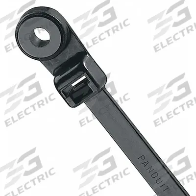 PANDUIT Cable Tie: 8 in Nominal Lg, 2 in Nominal Max. Bundle Dia., 0.19 in Wd, Black - Screw Mount Cable Ties