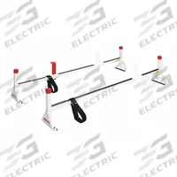 WEATHER GUARD Van Roof Rack: Steel, 16 in Overall Ht, 8 in Overall Lg, 70 1/2 in Overall Wd, White (MPN 205-3). Key specifications — Includes: Hook-and-Loop Velcro Straps; Material: Steel; Finish: Powder-Coated; Brand: WEATHER GUARD; Color: White.
