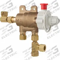 CHICAGO FAUCETS Thermostatic Mixing Valve: 3/8 in Inlet Connection Size, Compression x Compression (MPN 131-CFMAB). Key specifications — attr1037830: Wall Mounting Bracket; attr1037827: CHICAGO FAUCETS.