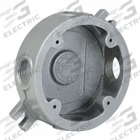 HUBBELL KILLARK Electrical Box: Iron, Round, 1 Gangs, 1/2 in Hub Size, 25 cu in Capacity, Gray (MPN VLJX-1M). Key specifications — Color: Gray; Brand: HUBBELL KILLARK.