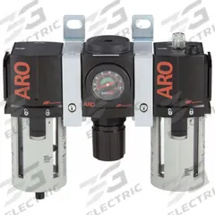 ARO Filter/Regulator/Lubricator: 3/4 in NPT, 171 cfm, 150 psi Max Op Pressure, 5 micron, 2000 Series (MPN C38351-800). Key specifications — attr109588: 2000; attr109524: ARO.