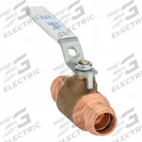 APOLLO Manual Two-Way Ball Valve: 1/2 in Size, Bronze, Straight, Press x Press, Full Port Ball Port (MPN 77WCLF10301). Key specifications — Brand: APOLLO; Handle: Lever.