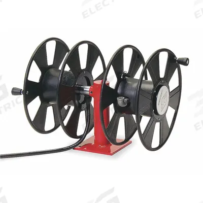 REELCRAFT Arc Welding Cable Reel: 250 A Current (Max), 1 AWG to 2/0 AWG - Dual Spool Hand-Crank Welding Cable Reels