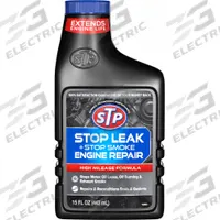 STP Oil Additive: Stop Leak, Viscosity Enhancer, 15 fl oz Container Size (MPN SBOSL15-1US). Key specifications — Additives Included: Viscosity Enhancer; Color: Amber; Series: Stop Leak; Features: Stops Motor Oil Leaks & Exhaust Smoke.