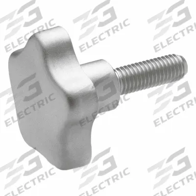 JW WINCO Hand Knobs; Star Knobs: 5 Point, Stainless Steel, M8 Thread, 20 mm Thread Lg - Corrosion-Resistant 5-Arm Knobs with Threaded Stud