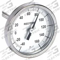 REOTEMP Soil Dial Thermometer: -40°F to 160°F, +/- 1% Accuracy, 6 in Stem Lg, Fahrenheit (MPN HH0602F23PS). Key specifications — Accuracy: +/- 1%; Housing Material: Stainless Steel; Brand: REOTEMP; Temperature Units: Fahrenheit.