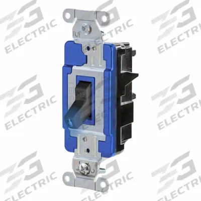 HUBBELL Wall Switch: Toggle Switch, 3-Way, Maintained, Black, 120/277V AC - Toggle Wall Switches