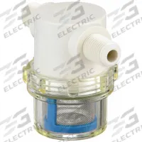 RON-VIK Inline Strainer: Nylon, 3/8 in, NPT, Mesh, 0.0117 in Screen Size, 100 psi Max. Op Pressure (MPN 5586390). Key specifications — Screen Material: Stainless Steel; Bowl Color: Clear; Material: Nylon; Brand: RON-VIK; Seal Material: Fluoroelastomer; Color: White.