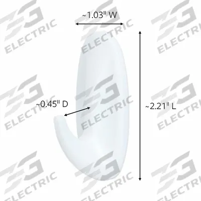 COMMAND Hook: 1 lb Wt Capacity, 1 Points per Hook, White, 2 in Overall Ht, 1 in Overall Wd - Adhesive-Backed Utility Hooks