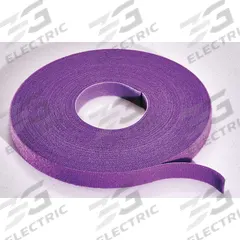 RIP-TIE Hook-and-Loop Cable Tie Roll: 15 ft Lg, 0.5 in Wd, 50 lb Tensile Strength, Violet (MPN W-15-1RL-V). Key specifications — Color: Violet; Material: Nylon; Brand: RIP-TIE.