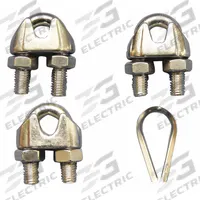 DAYTON Wire Rope U-Bolt Clip and Thimble Kit: 1/2 in Compatible Rope Dia, 11 1/2 in Rope Turnback Lg (MPN 2VKK6). Key specifications — Clip Material: 304 Stainless Steel; Thimble Material: Stainless Steel; Brand: DAYTON.