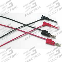 FLUKE Test Leads: Black/Red Electrical Current Color, Mini Hook Clip, Stacking Banana Plug, 35 in Lg (MPN TL960). Key specifications — Brand: FLUKE.