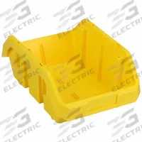 QUANTUM STORAGE SYSTEMS Cross-Stacking Bin: 8 3/8 in x 12 1/2 in x 5 in, Yellow, 75 lb Load Capacity (MPN QP1285YL). Key specifications — Electrostatic Discharge: Not Electrostatic Discharge Conductive; Brand: QUANTUM STORAGE SYSTEMS; % Recycled Content: 0%.
