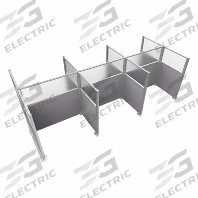 VERSARE Cubicle Kit: 72 in Overall Ht, 48 in_72 in Overall Wd, 9 Panels - Modular Cubicle Walls