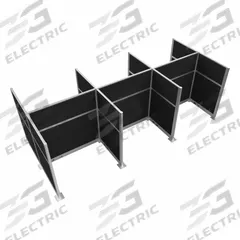 VERSARE Cubicle Kit: 72 in Overall Ht, 48 in_72 in Overall Wd, 9 Panels, Black, Fabric (MPN HPEK-6P4-S-BLK). Key specifications — Panel Color: Black; Brand: VERSARE; Panel Material: Fabric.