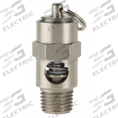 CONRADER Safety Valve: Soft Seat, 1/4 in (M)NPT Inlet (In.), 100 psi Preset Setting (PSI) - Soft Seat Pneumatic Safety Valves