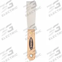 HYDE Putty Knife: Bld. Mat. Carbon Steel, Hdl. Mat. Hardwood, Stiff, Straight Bld. Shape (MPN 07060). Key specifications — attr1004902: HYDE; attr1012057: Full; attr1014703: Wood; attr1017570: Standard End; attr1029655: Straight; attr1034073: Straight.