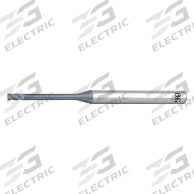 OSG Square End Mill: Carbide, WXL Coated, 4 Flute, 1.5 mm Mill Dia, 2.3 mm LOC - Pencil-Neck Carbide Square End Mills for Hardened Materials