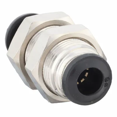 AIGNEP USA Push-Fit Union Fitting: 6 mm OD x 6 mm OD Size, Push-to-Connect x Push-to-Connect - Nickel-Plated Brass Tube Fittings