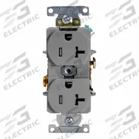 LEVITON Duplex Receptacle Outlet: Duplex, 5-20, Gray, 125V AC, 20 A, 2 Pole / 3 Wire (MPN T5362-GY)