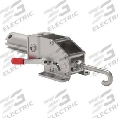 DE-STA-CO Pneumatic Toggle Clamp: 302 lbf Capacity - J-Hook Air-Powered Latch Toggle Clamps