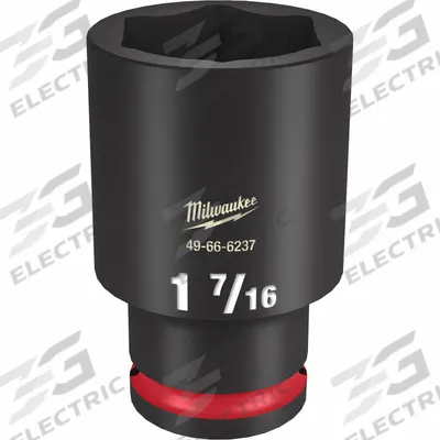 MILWAUKEE Deep Impact Socket: 1/2 in Drive Size, SAE, 1 7/16 in Socket Size, 6-Point - 1/2" Drive Impact Sockets