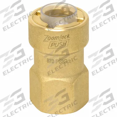 PARKER Push-Fit Adapter Fitting: 1/2 in OD x 3/4 in pipe Size, Push-to-Connect x UNF - Removable Brass Push-to-Connect Tube Fittings