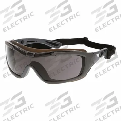 MCR SAFETY Safety Goggles: Gray Lens Color, MAX6 Anti-Fog, Non-Vented, Elastic Band Material - Comfort Fit Safety Goggles