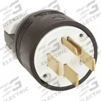 HUBBELL Straight Blade Plug: 14-50P, 125/250V AC, 50 A, 3 Pole, 4 Blade, Black (MPN HBL9451C)