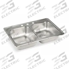 ELKAY Bowl Drop-In Sink: 33 in Overall Lg, 22 in Overall Wd, 7 3/4 in Bowl Dp, 13 1/2 in Bowl Lg (MPN LR33223). Key specifications — Brand: ELKAY; Color Family: Silver/Gray.