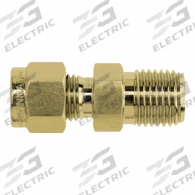 BRENNAN INDUSTRIES Compression Fitting Adapter: 1 in OD x 1 in Pipe Size, Tube x MNPT - Clean & Bagged Double-Ferrule Brass Compression Fittings