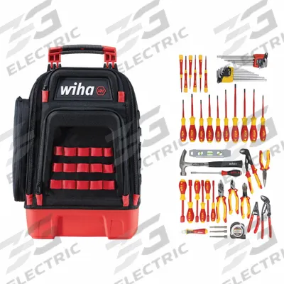 WIHA Master Electrician Insulated Tool Kit: Insulated, 59 Total Pcs - Tool Sets with Tool Backpack