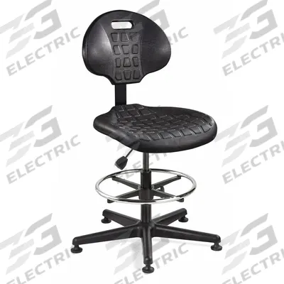 BEVCO Drafting Chair: Black, Plastic Material, Armless Arm, 18 1/2 in Seat Wd - Armless Drafting Chairs