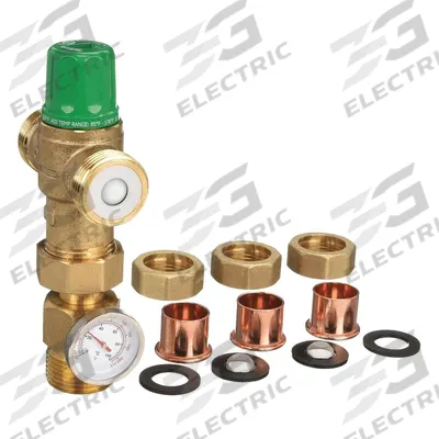 TACO Thermostatic Mixing Valve: 3/4 in Inlet Connection Size, 3/4 in Outlet Connection Size - Point-of-Use Mixing Valves