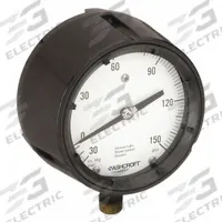 ASHCROFT Process Compound Gauge: 0 psi to 150 psi, White, 4 1/2 in Dial, 1/2 in NPT Male, Bottom (MPN 451279AS04LV/150#). Key specifications — Brand: ASHCROFT; Pointer Color: Black; Accuracy: ±0.5%; Dial Color: White; Gauge Wetted Parts: Brass / Bronze; Case Material: Phenolic; Vibration Resistance Properties: None; Pressure Range: 0 psi to 150 psi.