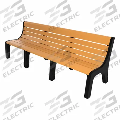 ULTRASITE Outdoor Bench: Newport, 96 in Overall Lg, 33 3/8 in Overall Ht, Cedar - Vandal Resistant Resinwood Benches