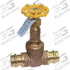 APOLLO Gate Valve: 1 1/2 in, Bronze, Rising, Press x Press, 200 psi CWP, Wheel, Solid Wedge (MPN 30LF00701PR). Key specifications — Wedge Material: Bronze; Brand: APOLLO; Bonnet Material: Bronze.