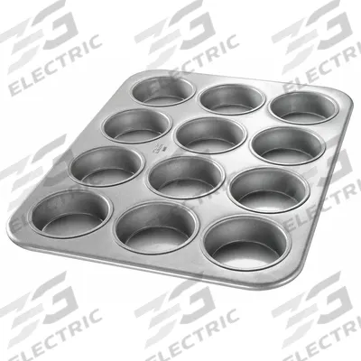 CHICAGO METALLIC Jumbo Muffin Pan: Aluminized Steel, 12 Slots, 13 1/2 in Overall Wd - Cupcake & Muffin Pans