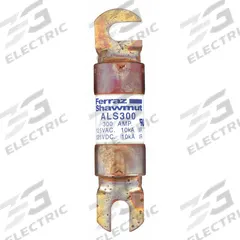 MERSEN Forklift Limiter Fuse: ALS Series, Bolt-On, Gen Purpose, 300 A, 125 V DC, Non-Indicating (MPN ALS300). Key specifications — Brand: MERSEN; Series: ALS.