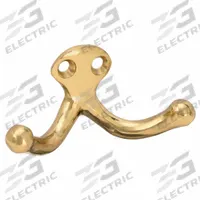 APPROVED VENDOR Coat Hook: Screw, 25 lb Wt Capacity, 2 Points per Hook, Gold, 1 in Projection, Brass (MPN 4JH11). Key specifications — Color: Gold; Finish: Electroplated; Material: Brass; Product Type: Coat Hook.