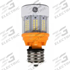 HID Replacement LED Bulb: Corncob ED17, Medium Screw (E26), 21 W Watt, 5000K, LED, 120 to 277V (MPN LED21ED17/750/HAZ). Key specifications — Color Temperature: 5000K; Brand: GE LAMPS; Shatter-Resistant: No.