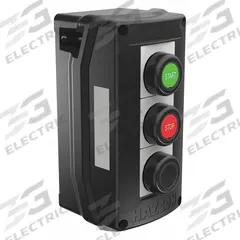 Control Station: 1 Gang, (3) Push Buttons, 3NO/3NC, No Legend, 0 Pilot Lights, 3/4 in, Dead-End Hub (MPN HKHMOD000006WW). Key specifications — Legend: No Legend; Action: Momentary/Momentary/Momentary; Contact Form: 3NO/3NC; Brand: HUBBELL KILLARK; Operator Configuration Type: (3) Push Buttons.