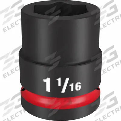 MILWAUKEE Standard Impact Socket: 3/4 in Drive Size, SAE, 1 1/16 in Socket Size, 6-Point - 3/4" Drive Impact Sockets